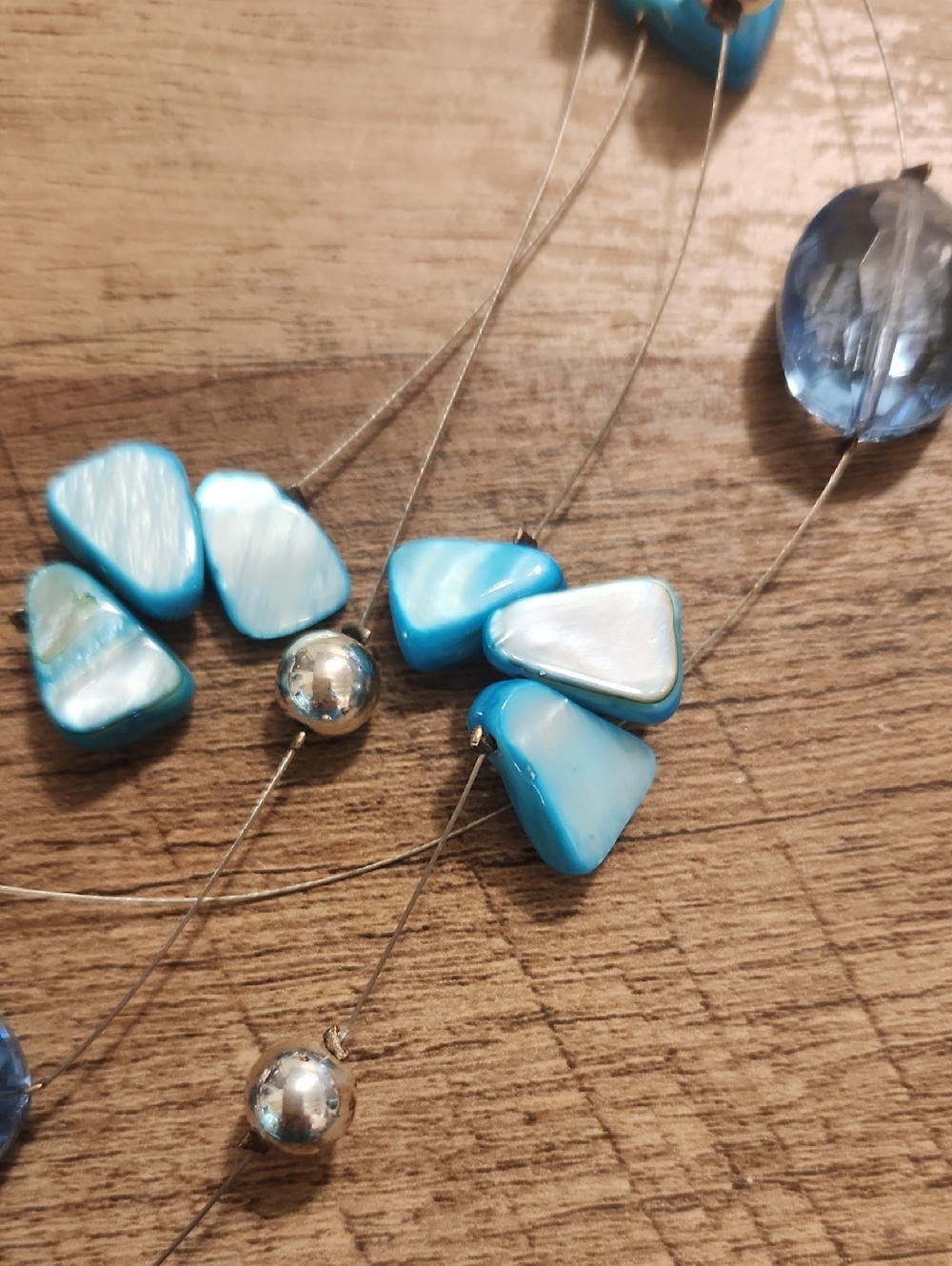 croft & barrow Turquoise & Light Blue Multi-Strand Shell Necklace - Picture 3 of 6